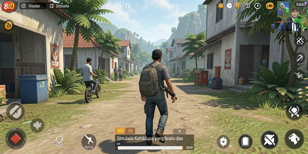 Screenshot 8ID menampilkan gameplay simulasi kehidupan yang imersif.