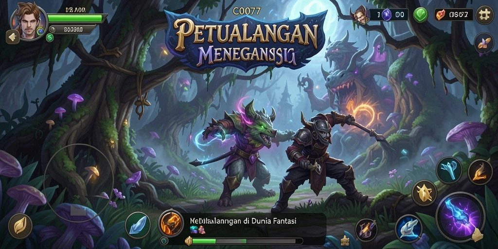 Tangkapan layar menarik dari gameplay petualangan C0077.