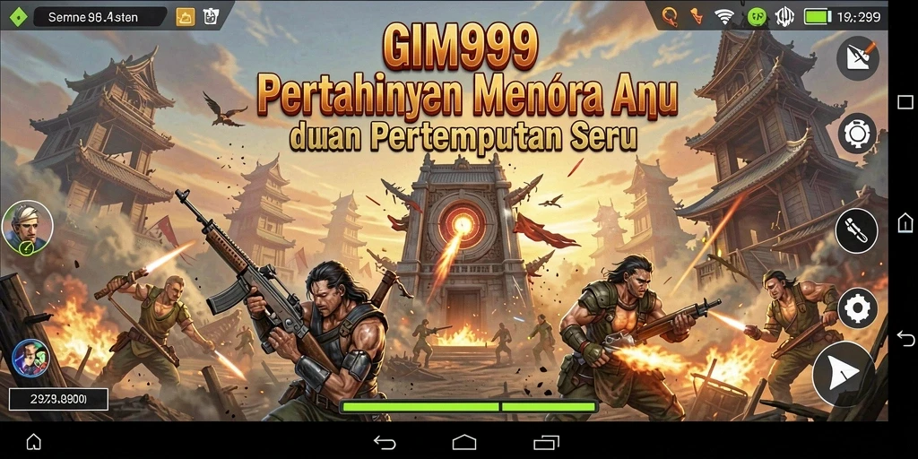 Tampilan gameplay GIM999 yang mendebarkan dalam mode Tower Defense.