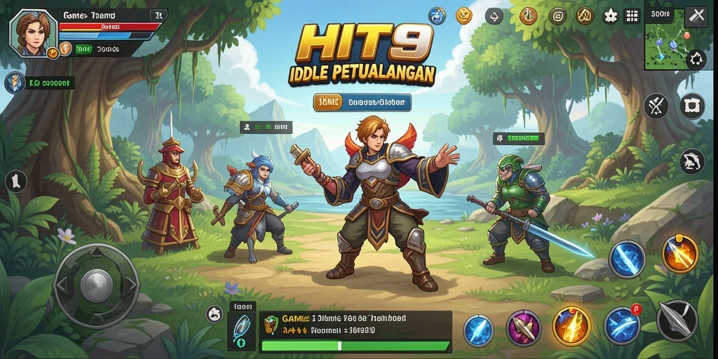 Tampilan gameplay HIT9 dengan mekanisme Idle yang mengasyikkan.