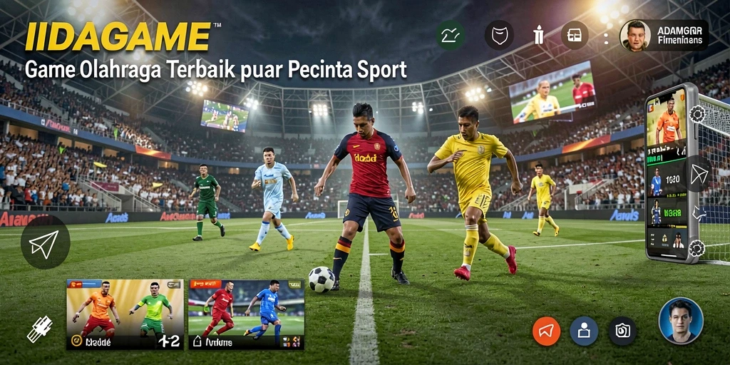 Tampilan menunjukkan gameplay seru dalam berbagai olahraga.