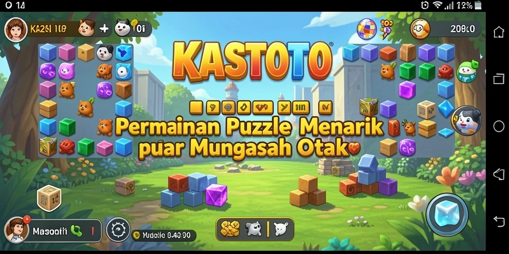 Tampilan gameplay menantang di KASTOTO dengan berbagai teka-teki.