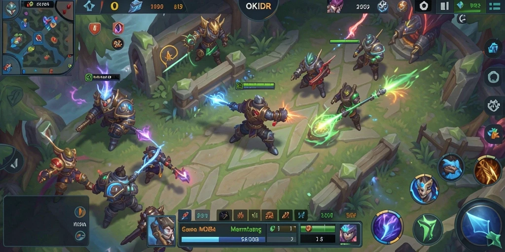 Tampilan menarik dari gameplay utama OKIDR dengan aksi seru dan strategi tim.