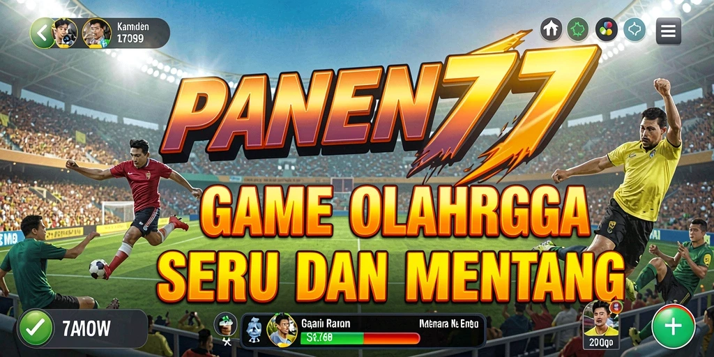 Screenshot gameplay menampilkan aksi seru di lapangan olahraga.