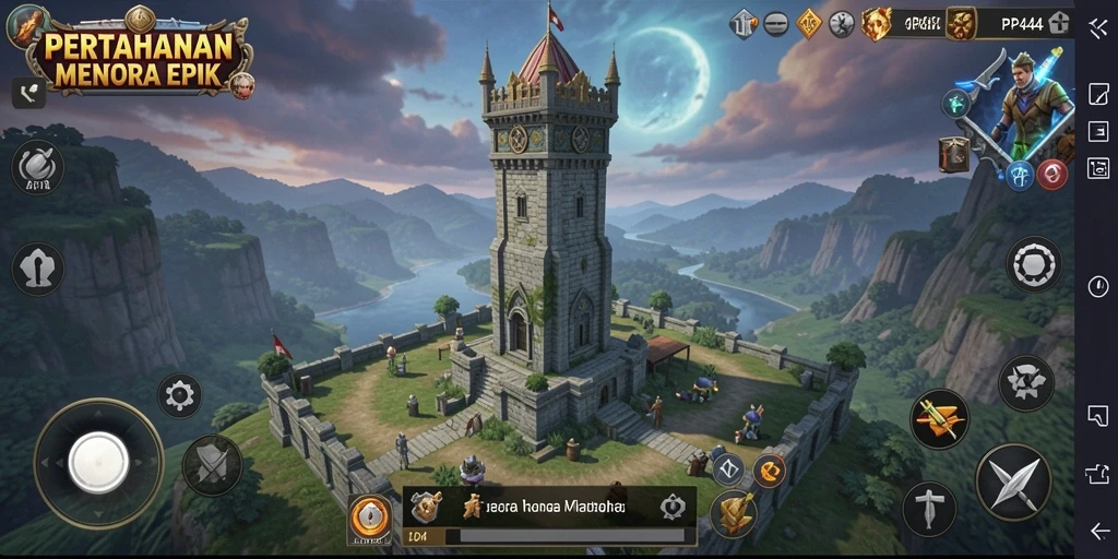 Tampilan menakjubkan dari gameplay Tower Defense PP444.