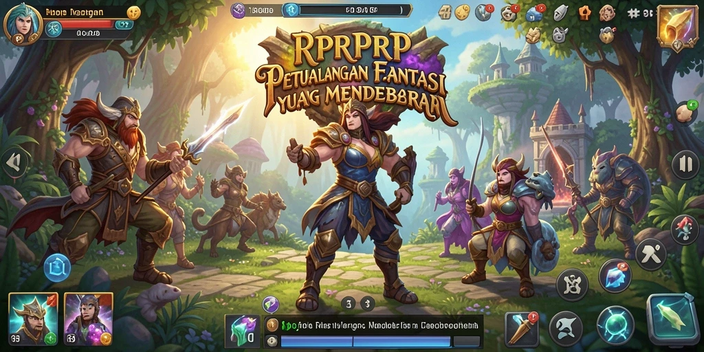 Screenshot menampilkan pertarungan epik dalam RPRPRP.