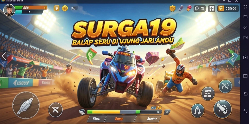 Gameplay balap seru dengan mobil dan trek yang menarik.
